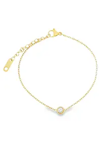 Bratara Placata cu Aur 14k Bezel Solitaire