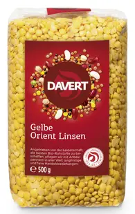 Linte galbenă organică, 500 g, Davert