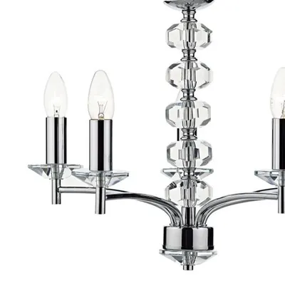 Lampa suspendata Oleana 5 Light Pendant Polished Chrome Crystal