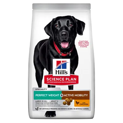 Hills SP CANINE ADULT PERFECT WEIGHT & ACTIVE MOBILITY LB CHK. hraa uscata pentru caini adulti de talie mare, 12 KG