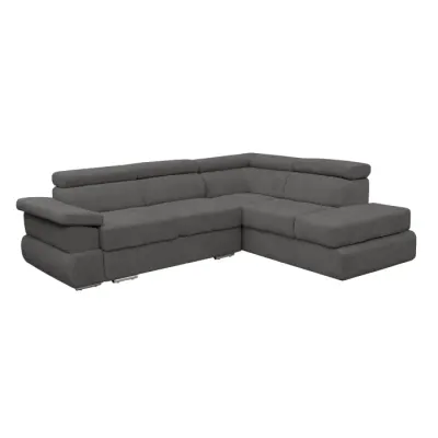 Coltar extensibil TIVOLI 2S3, cu arcuri si lada depozitare, colt dreapta, gri inchis, 285x225x90 cm