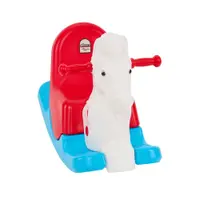 Balansoar pentru copii Pilsan Happy Horse white cu spatar inalt, sistem de siguranta anti-rasturnare, manere ergonomice, recomandat de la 3 ani