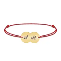 Penny - Bratara personalizata snur doi banuti din argint 925 placat cu aur galben 24K