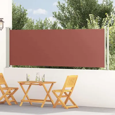 vidaXL Copertină laterală retractabilă de terasă, maro, 117x614 cm