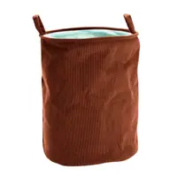 Coș de rufe pliabil, textil, rotund, 38x38x50 cm, culoare maro