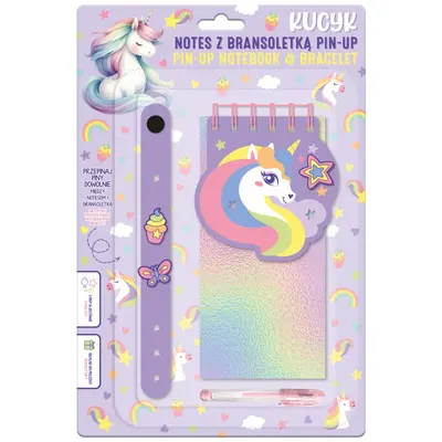 Set carnețel cu brățară Kidea - Unicorn