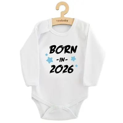 Body cu maneca lunga, New Baby, Marime 56, Din bumbac 100%, Born in 2026, Blue