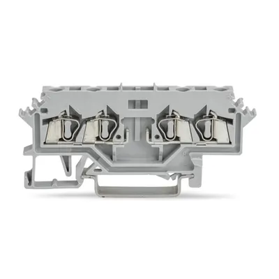 4-conductor carrier terminal block; for DIN-rail 35 x 15 and 35 x 7.5; 2.5 mm²; CAGE CLAMP®; 2,50 mm²; gray