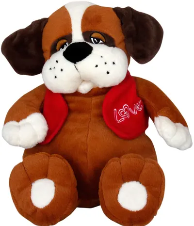 Jucărie de pluș Amek Toys - Câine cu jachetă, 32 cm