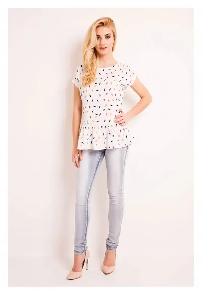 Bluza dama L044 - alb - marime L - croi regular fit