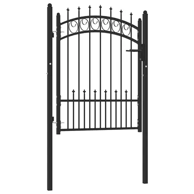 vidaXL Poartă de gard EMMEN cu țepi din oțel 104x109,5 cm, negru