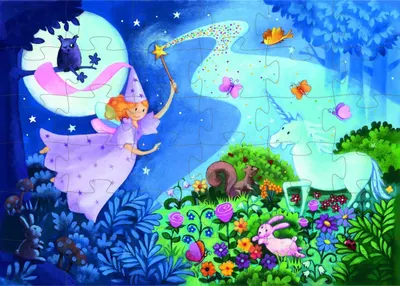 Puzzle 36 piese - Zana si unicornul