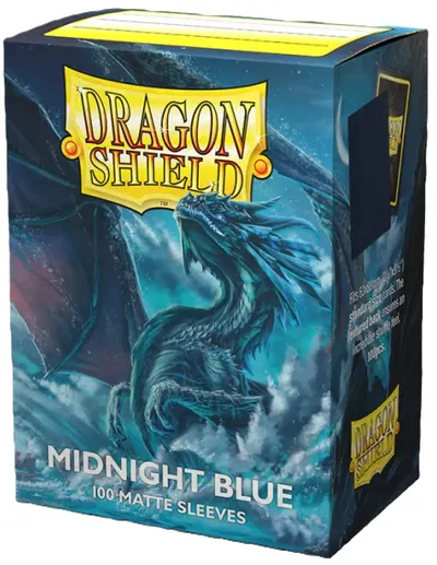 Protecții pentru cărți Dragon Shield - Matte Sleeves Standard Size, Midnight Blue (100 buc.)