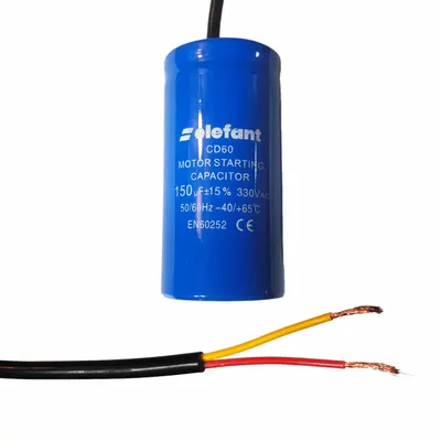 Condensator cu fire CD60 150µF 50x100mm 330V, Elefant