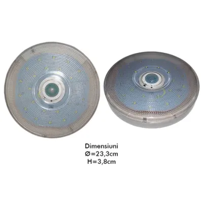 Aplica LED 12W cu Senzor de Miscare, Rotunda, Montaj Aplicat, 6000K, Alb Rece