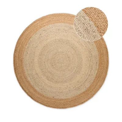 Covor fildeș reversibil, țesut manual rotund din iută ø 240 cm Jutta Ivory – Hanse Home