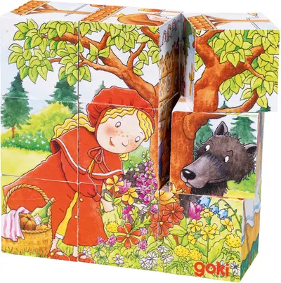 Puzzle din cuburi de lemn