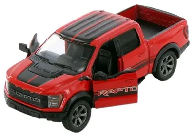 Mașinuță metalică Kinsmart Livery Edition - 2022 Ford F-150 Raptor, 1:46, roșie