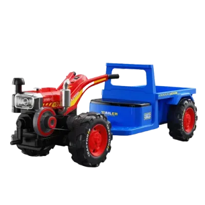 Motocultor electric copii 3-6 ani, Kinderauto BJLW1288, 70W 12V, telecomanda, Albastru