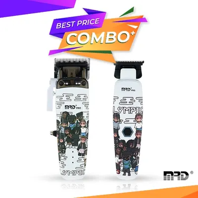 Set MRD - Masina de tuns Smart Brain + Masina de contur Smart Brain - fara fir - Alb- Olympics - HC-90-4