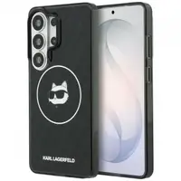Husa MagSafe pentru Samsung Galaxy S26 Ultra S948, Karl Lagerfeld, IML Choupette Head on KL Repeated Logo, Neagra