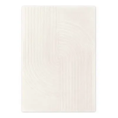 Covor crem țesut manual din lână 80x150 cm Arcura – Vikosa