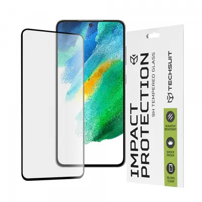 Folie de protectie Ecran Techsuit pentru Samsung Galaxy S21 FE 5G G990, Sticla Securizata, Full Glue, 111D, Neagra