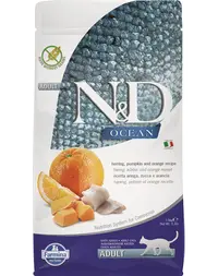 FARMINA N&D Ocean Adult Hrana pisici adulte, cu hering, dovleac si portocale 1,5 kg
