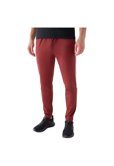 Pantaloni sport barbati 4FRAW24TFTRM0933 - talie elastica - poliester/elastan - rosu