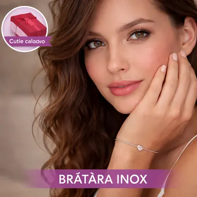 Bratara Inox Always in my Heart, Argintiu