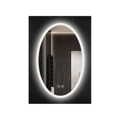 Oglinda ovala 60 cm cu iluminare LED exterior si dezaburire Fluminia, Picasso-EX