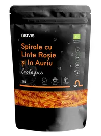 Spirale ecologice cu linte rosie si in auriu, 250g, Niavis