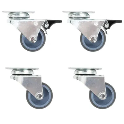 Gossi roti pivotante duble, 8 buc., 50 mm