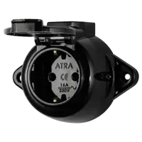 Aparataj clasic aparent SOCKET WITH COVER 16A 250V IP44 BLACK