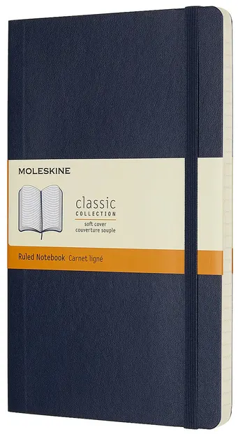 Agenda cu coperți broșate Moleskine Classic Ruled - Albastra, pagini liniate
