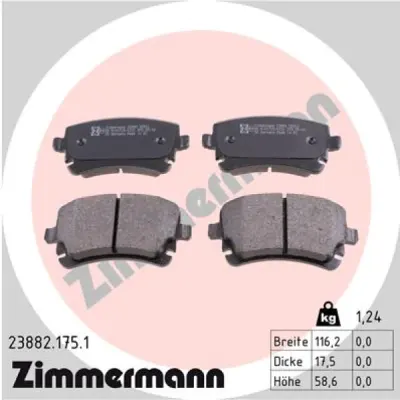Set placute frana, frana disc ZIMMERMANN 23882.175.1