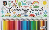 Creioane colorate în cutie metalică Grafix - 36 buc