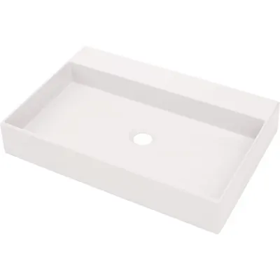 Lavoar pe blat alb mat din compozit 60 cm, dreptunghiular, Deante Correo