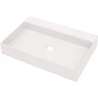 Lavoar pe blat alb mat din compozit 60 cm, dreptunghiular, Deante Correo