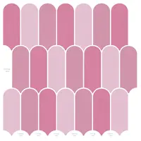 vidaXL Placă cu Pene 10 buc. Roz 30 x 30 cm Poliuretan și PET