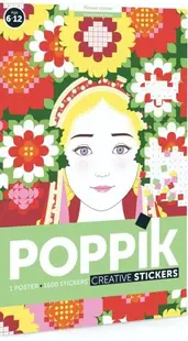 Poster cu stickere Poppik - Coroană de flori