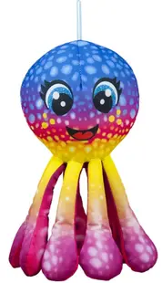 Jucărie de pluș Amek Toys - Caracatiță colorată, albastră, 25 cm
