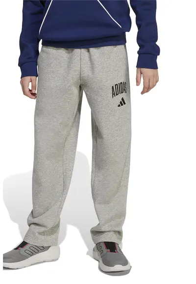 Pantaloni de trening drepti cu logo - Gri deschis melange