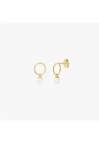 Cercei din aur Mini Studs - Perle naturale