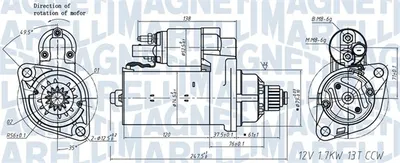 Electromotor (12v, 1,7kw) Potrivit Audi A1, A3, Q3; Seat Alhambra, Altea Xl, Ibiza Iv, Ibiza Iv Sc, Leon, Leon Sc, Leon St; Skoda Karoq, Octavia Iii, Superb Ii, Superb Iii, Yeti 1.4-2.0d 03.05