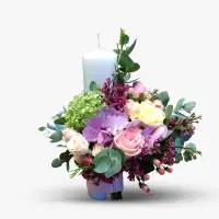 Lumanare de botez cu hortensie
