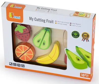 Set din lemn pentru tăiat Viga - Fructe
