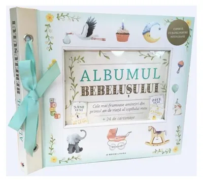 Albumul Bebelușului. Cele mai frumoase amintiri din primul an de viața al copilului meu (24 de cartonașe cu evenimente importante) - Board book - ***