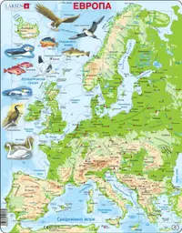 Puzzle educațional Larsen din 87 piese - Harta Europei