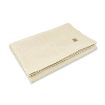 Paturica moale, Qmini, 75x100 cm, Din muselina dubla, Warm Beige